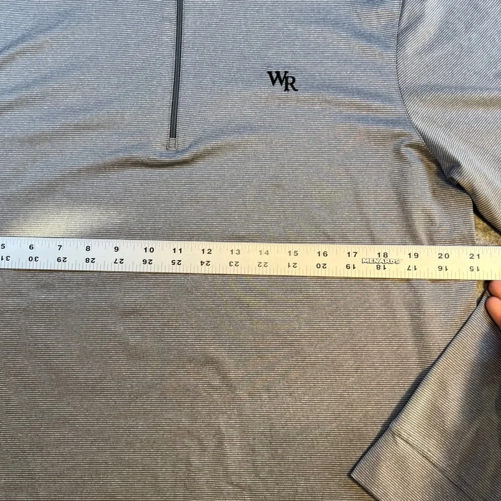 Tourney Mens 1/4 Zip Pullover Grey Stripe Golf Activewear Medium WR Logo - Picture 3 of 5